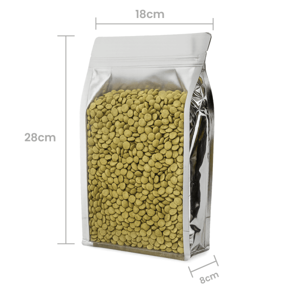 Saco Box Pouch Half Metal Com Zip 18x28+6 - Embalagem c/ Visor 1 kilo