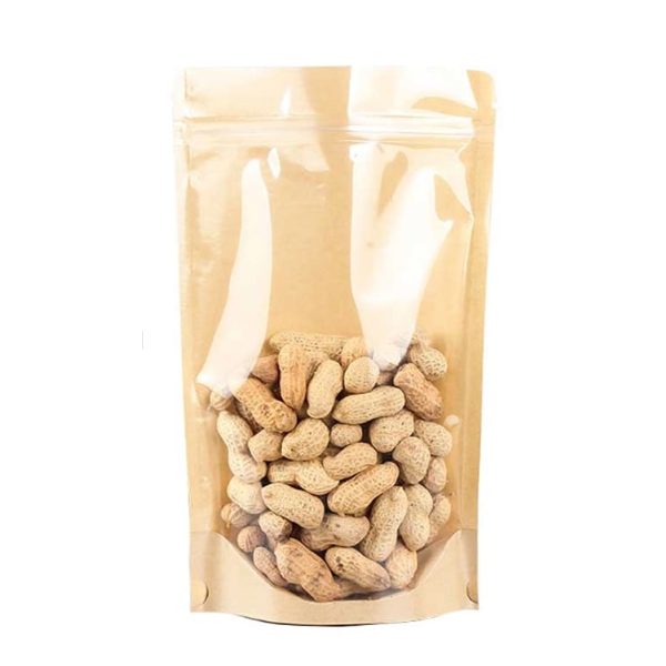 Saco Stand Up Pouch kraft c/ Visor 20x30+3 c/ Zip