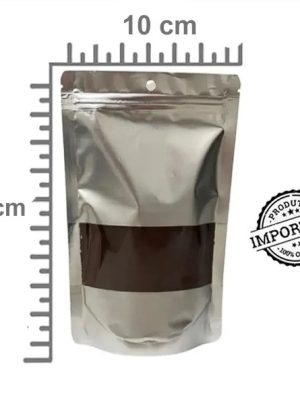 Saco Stand Up Pouch Zip Visor 10X15cm Prata Fosco c/ Furo 50un.