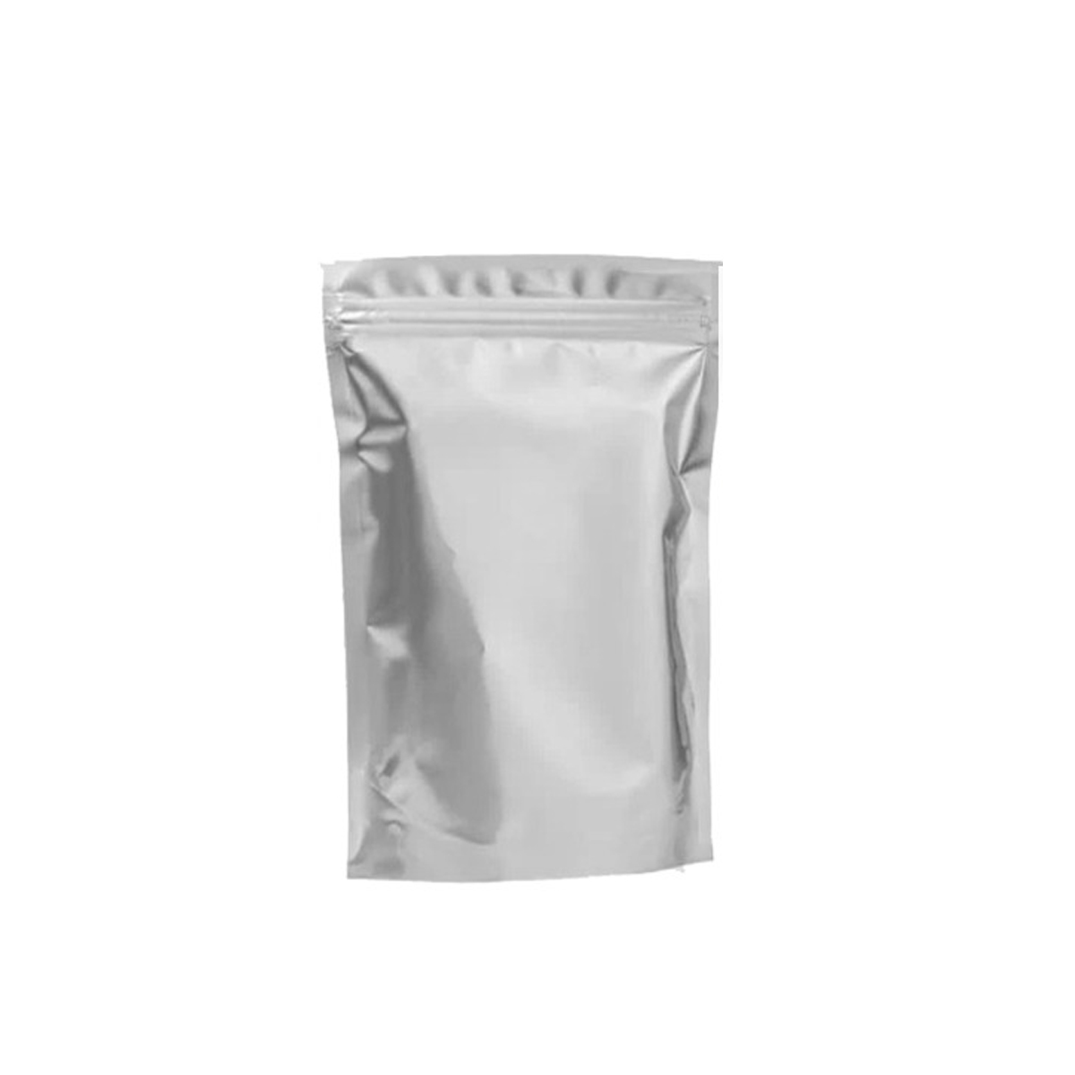 Stand Up Pouch Laminado com Alumínio 14x20+4cm Prata - Fecho Zip 50 Unid.